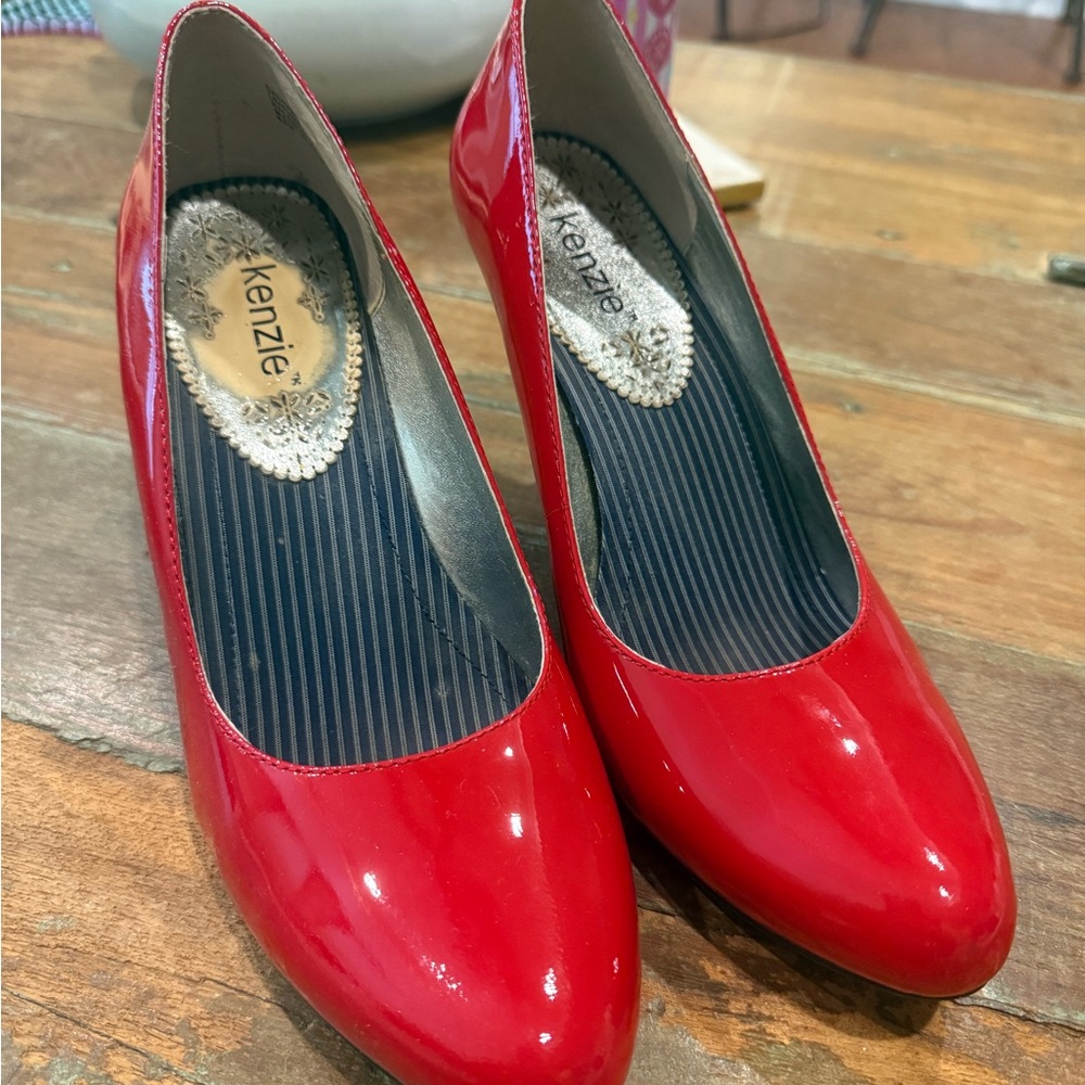 Kenzie Red Patent Pointed-Toe Pumps